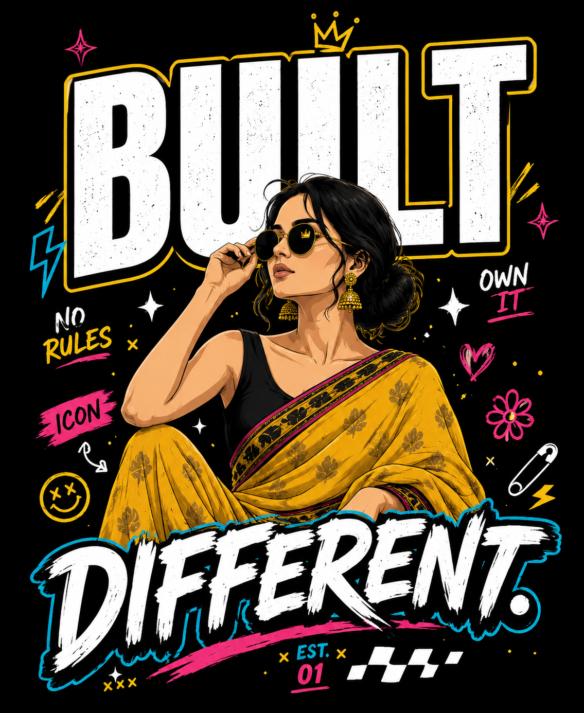 Built Different - Oversized Graphic T-Shirt