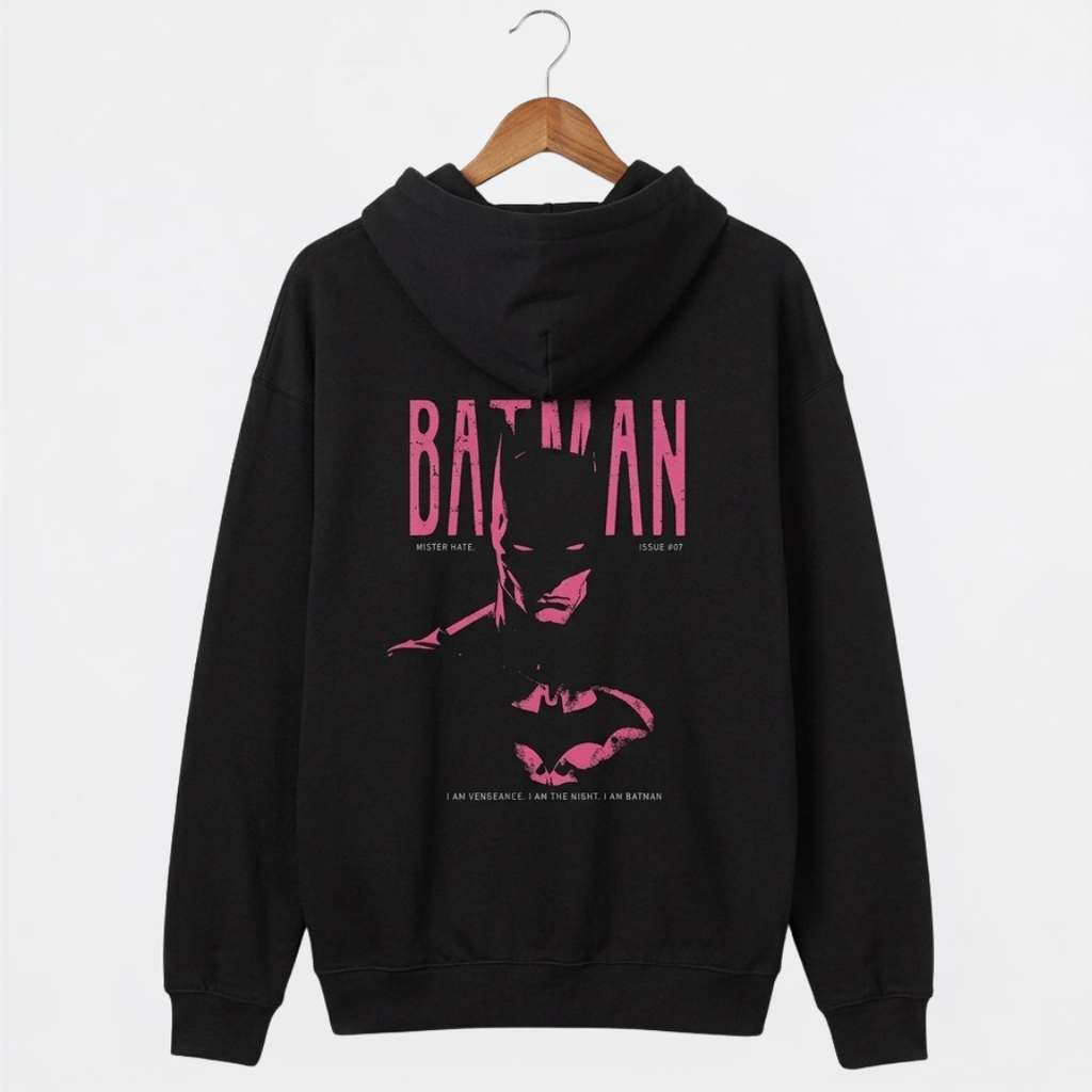 Midnight Vigilante - Oversized Graphic Hoodie