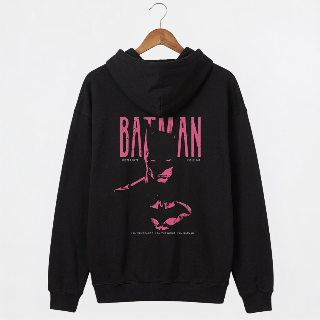 Midnight Vigilante - Oversized Graphic Hoodie