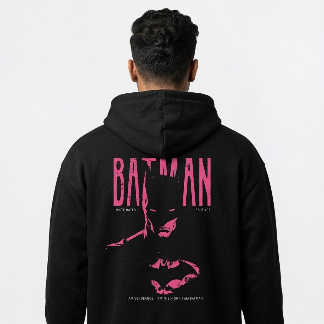 Midnight Vigilante - Oversized Graphic Hoodie
