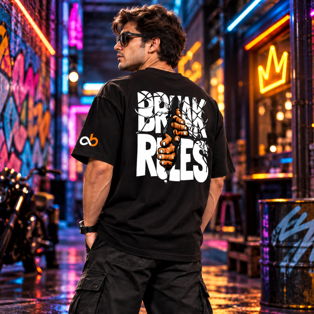 Break Rules - Oversized Graphic T-Shirt