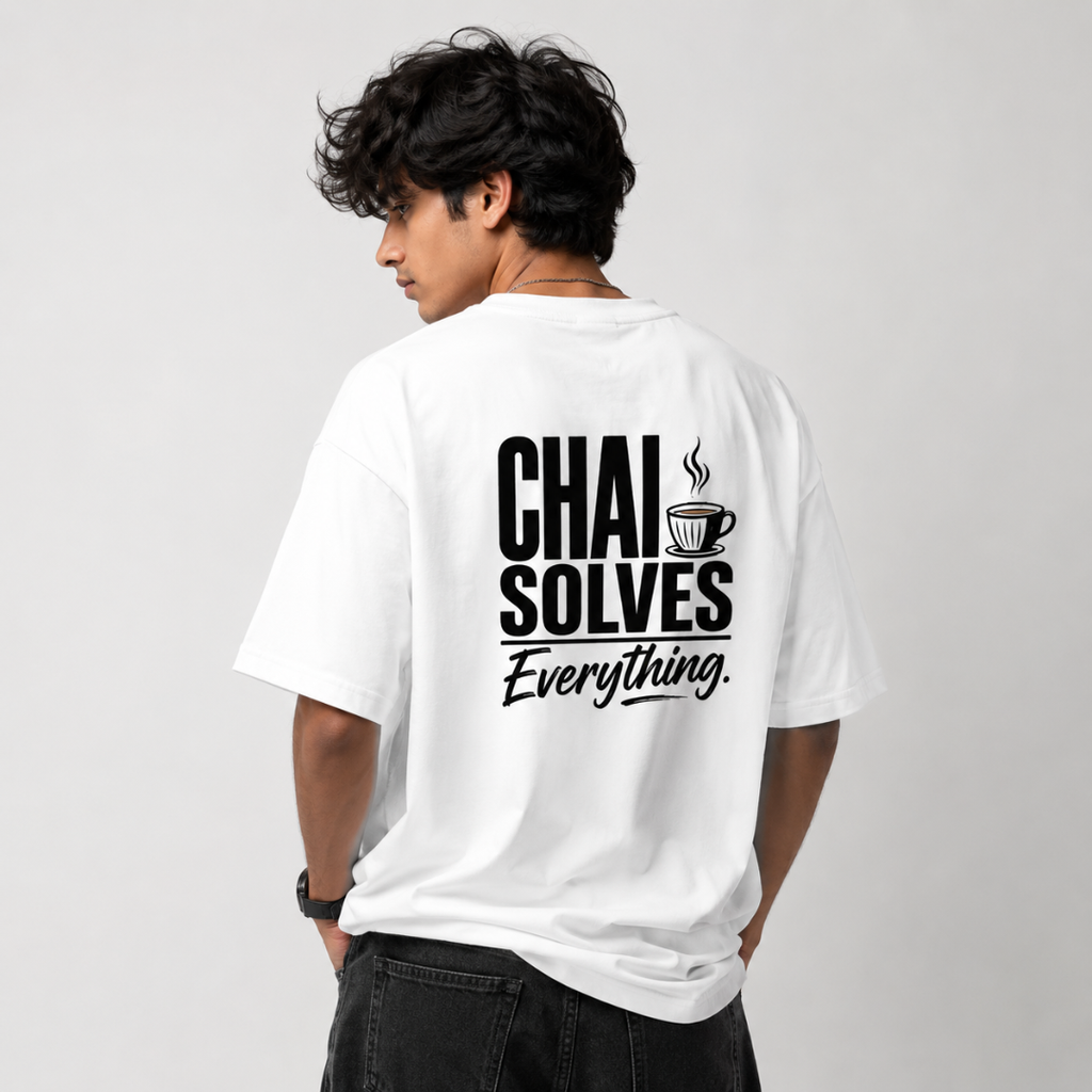 Chai Solves Everything - Oversized Graphic T-Shirt