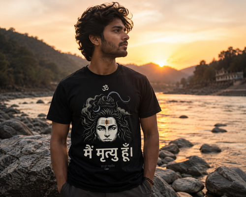 Short Sleeve Black Mahadev T-Shirt