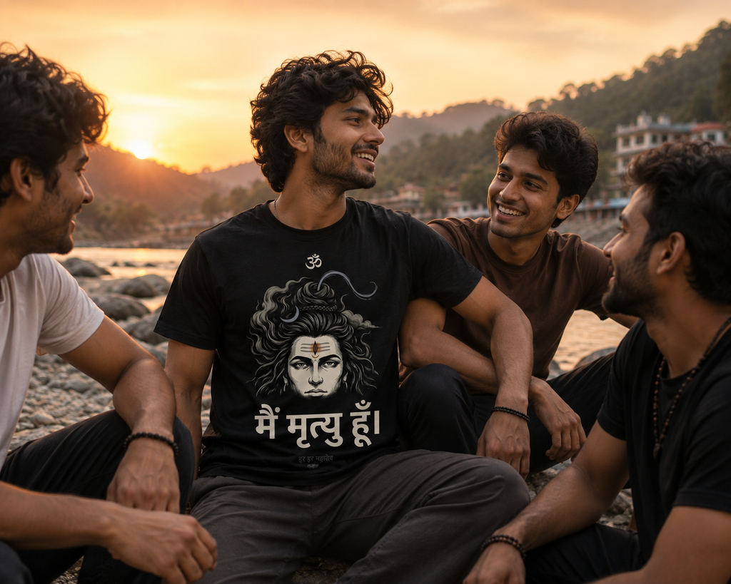 Short Sleeve Black Mahadev T-Shirt