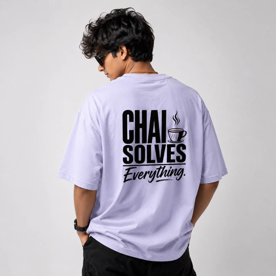 Chai Solves Everything - Oversized Graphic T-Shirt