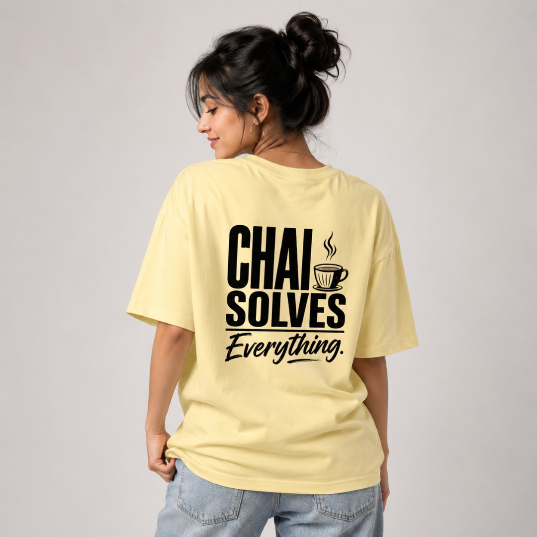 Chai Solves Everything - Oversized Graphic T-Shirt
