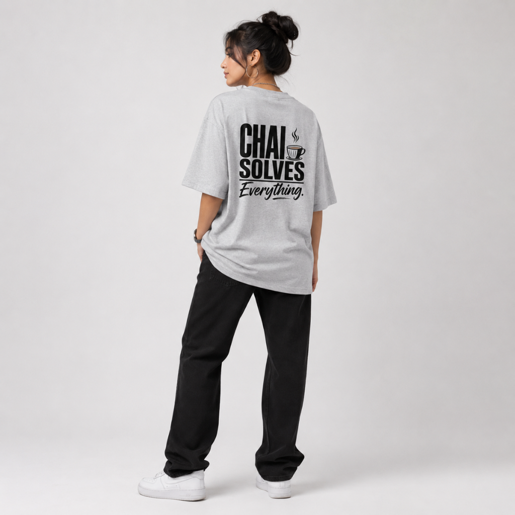 Chai Solves Everything - Oversized Graphic T-Shirt