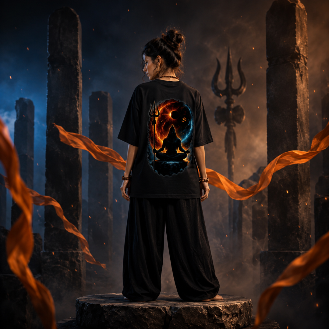 Cosmic Mahadev - Unisex Oversized Graphic T-Shirt