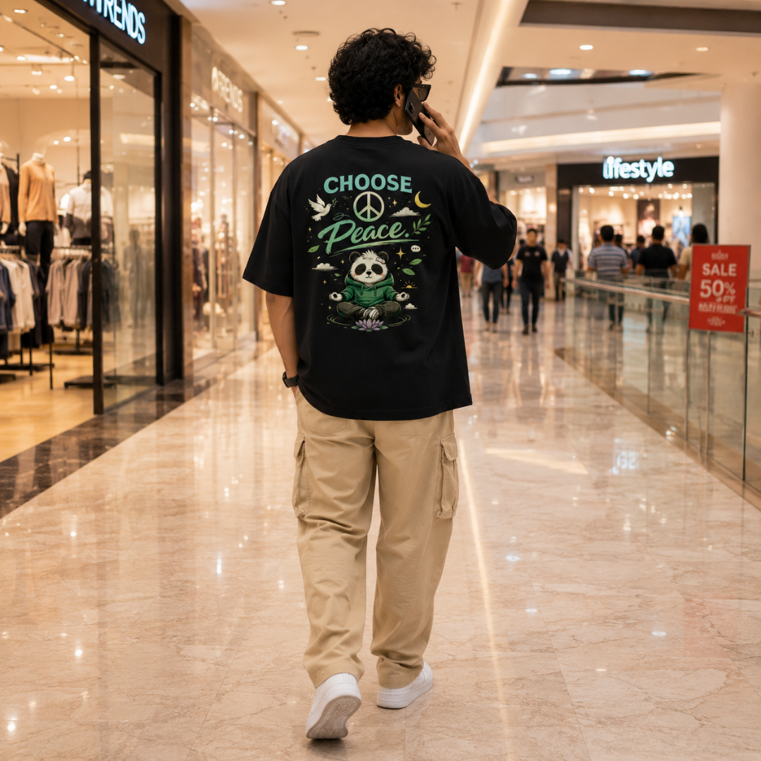 Choose Peace - Oversized Graphic T-Shirt