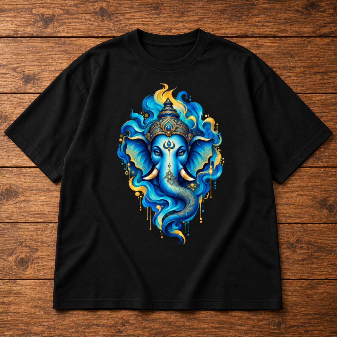Cosmic Ganesha - Oversized Graphic T-Shirt