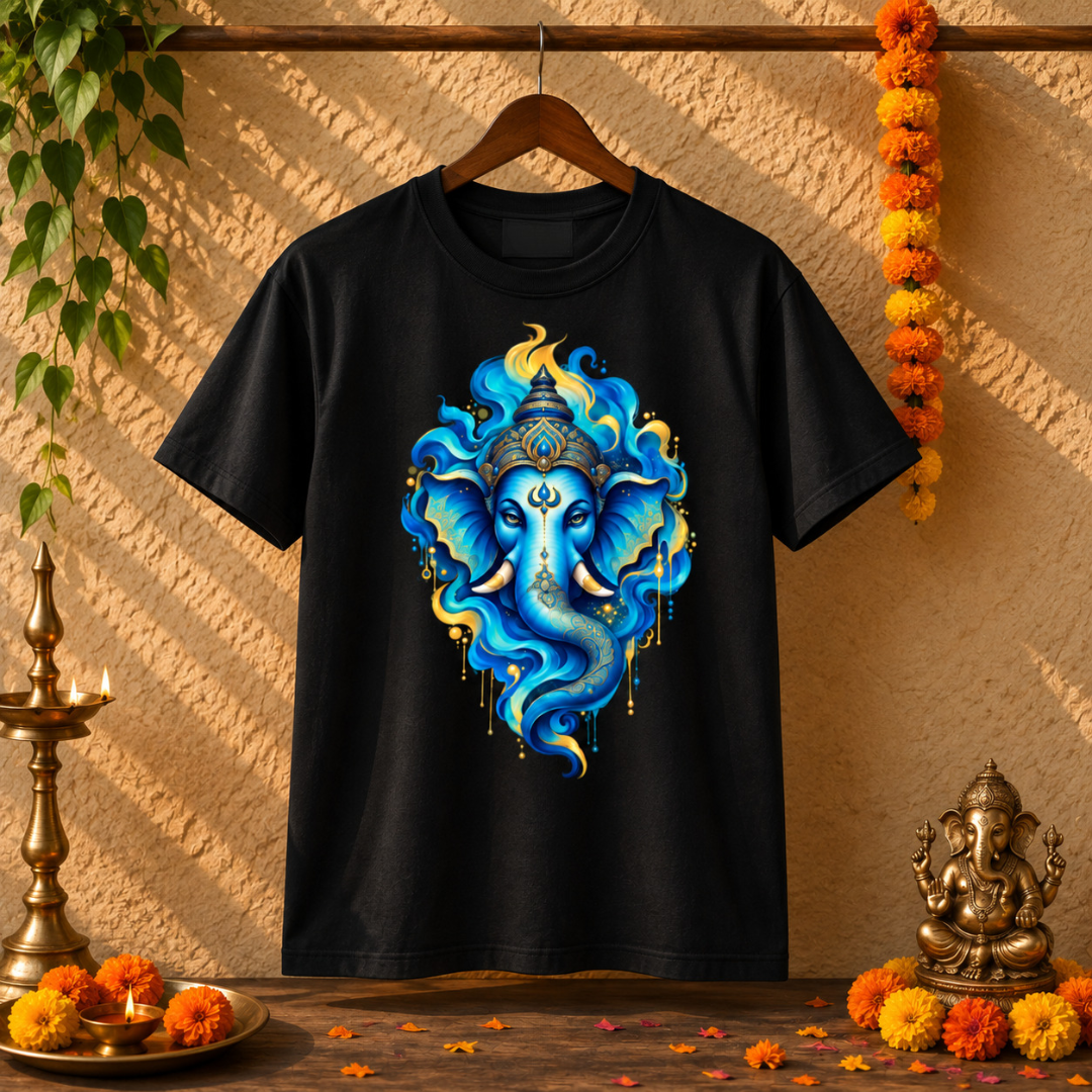 Cosmic Ganesha - Oversized Graphic T-Shirt