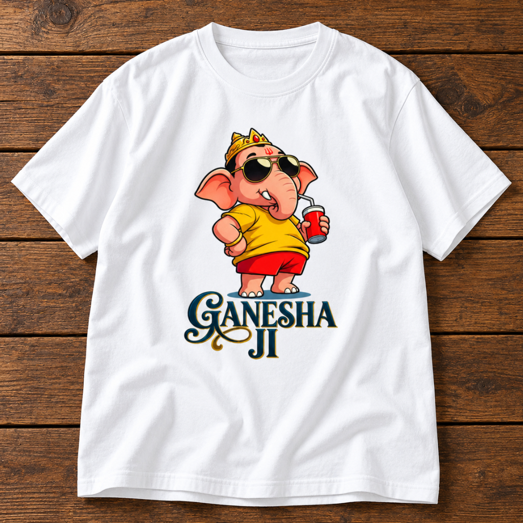 Ganesha Ji - The Cool Bappa Classic Graphic T-Shirt
