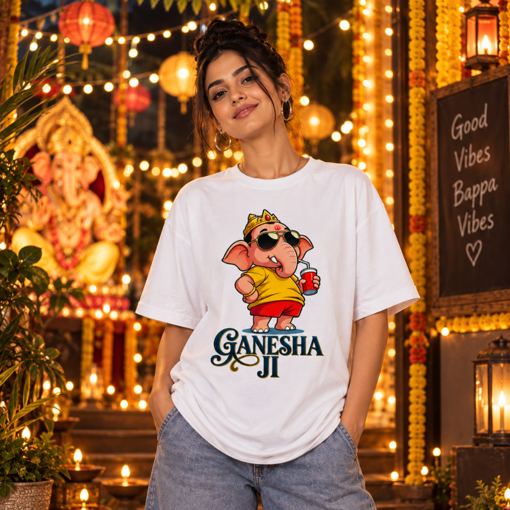 Ganesha Ji - The Cool Bappa Classic Graphic T-Shirt