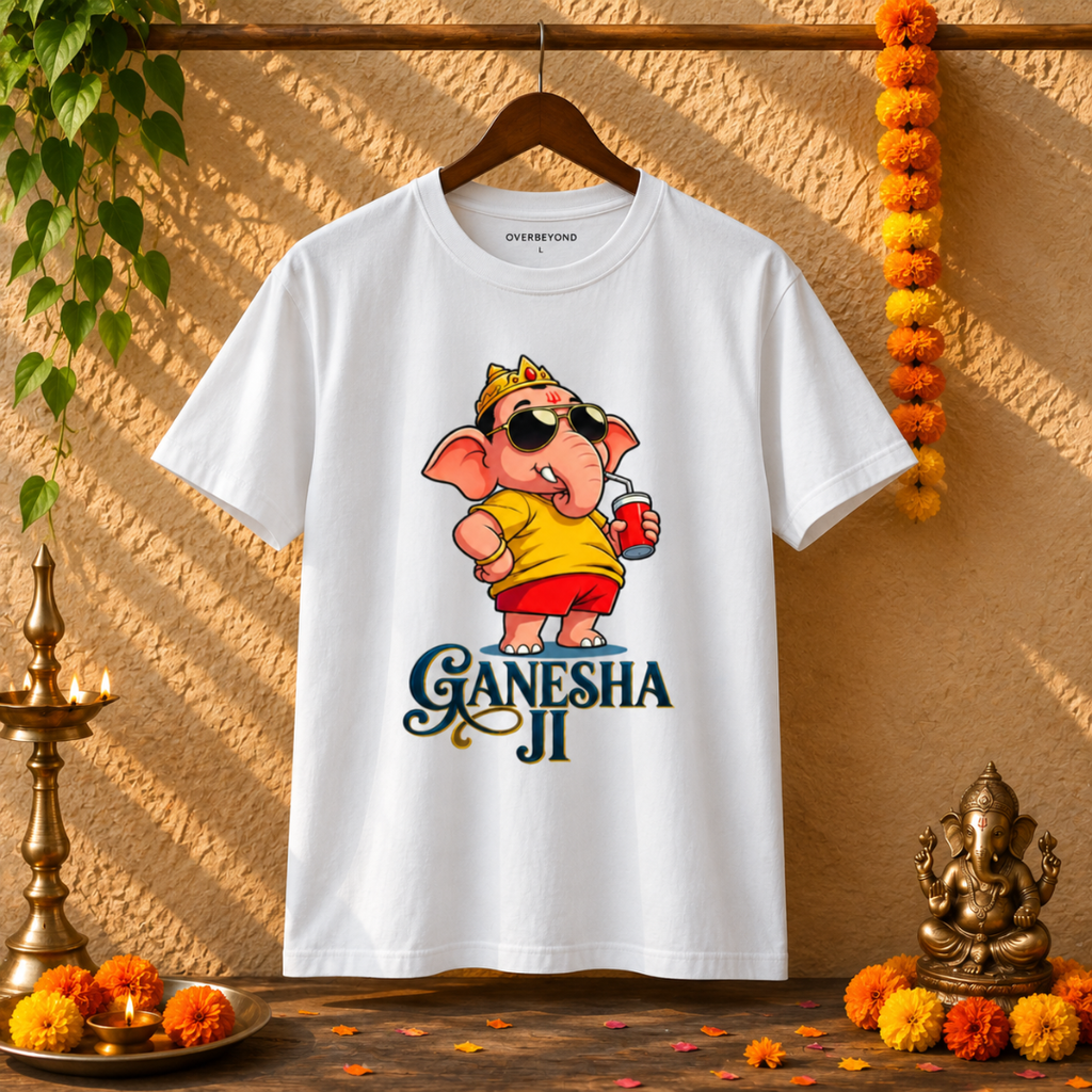 Ganesha Ji - The Cool Bappa Classic Graphic T-Shirt