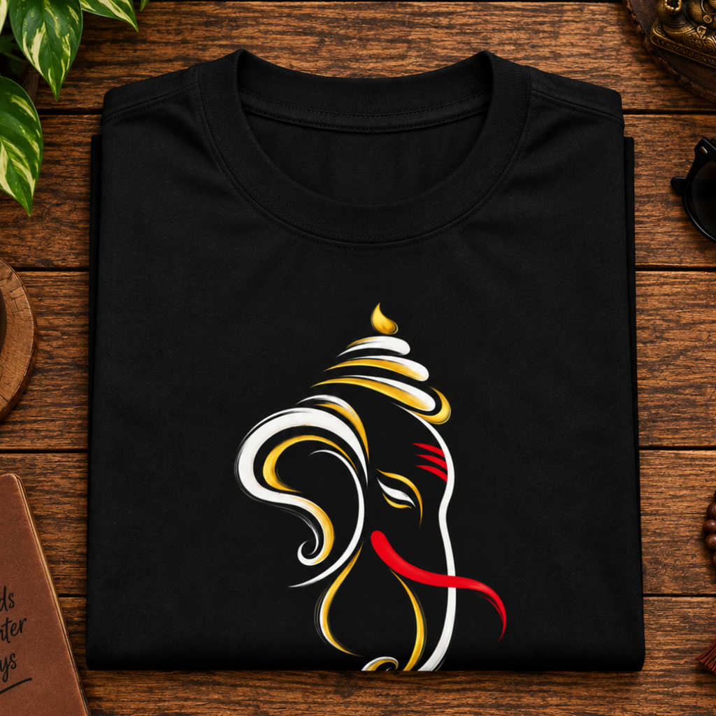 Divine Flow Ganesha - Oversized Graphic T-Shirt