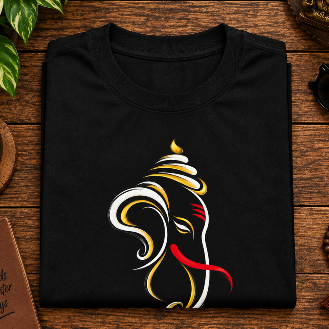 Divine Flow Ganesha - Oversized Graphic T-Shirt