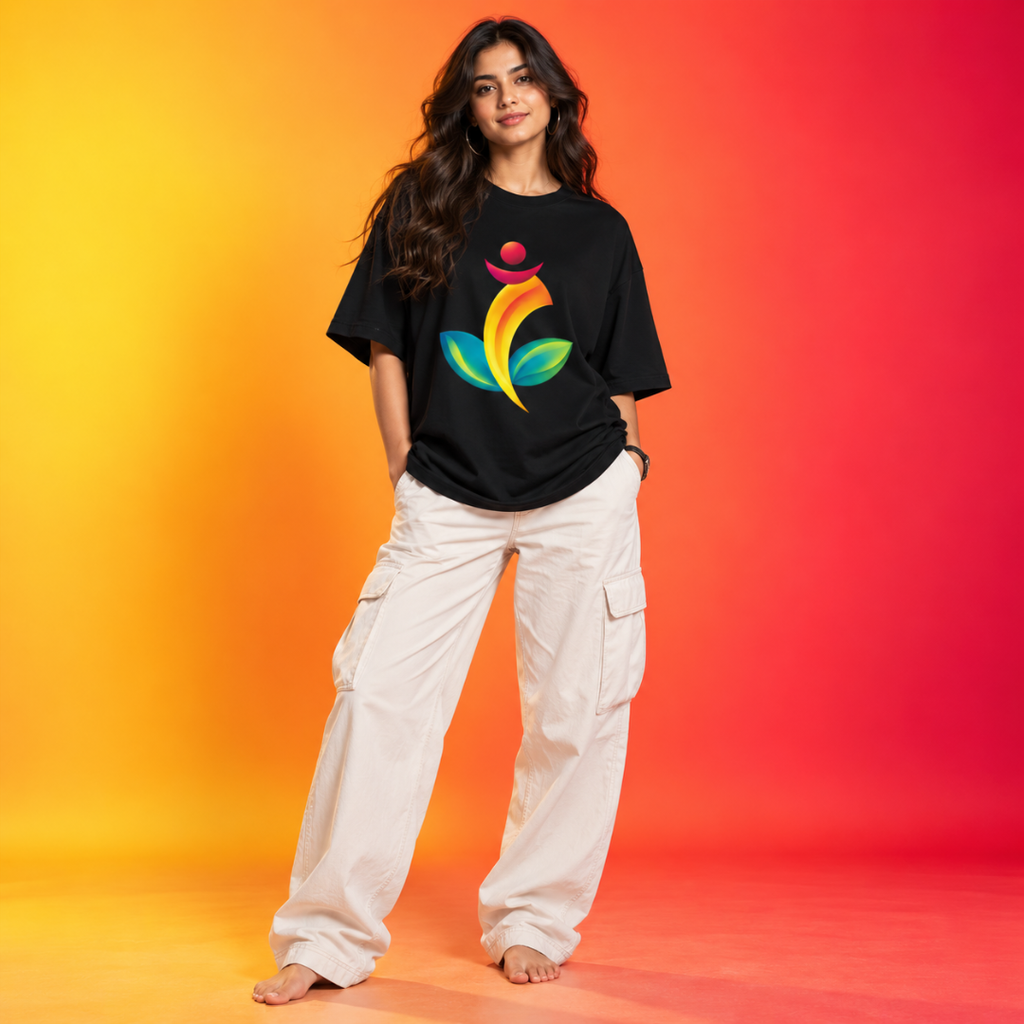 Good Vibes Statement Ganesha - Oversized Graphic T-Shirt