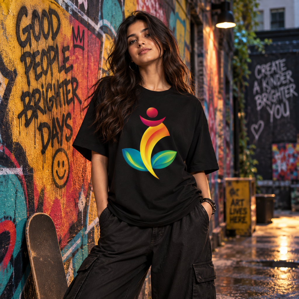 Good Vibes Statement Ganesha - Oversized Graphic T-Shirt