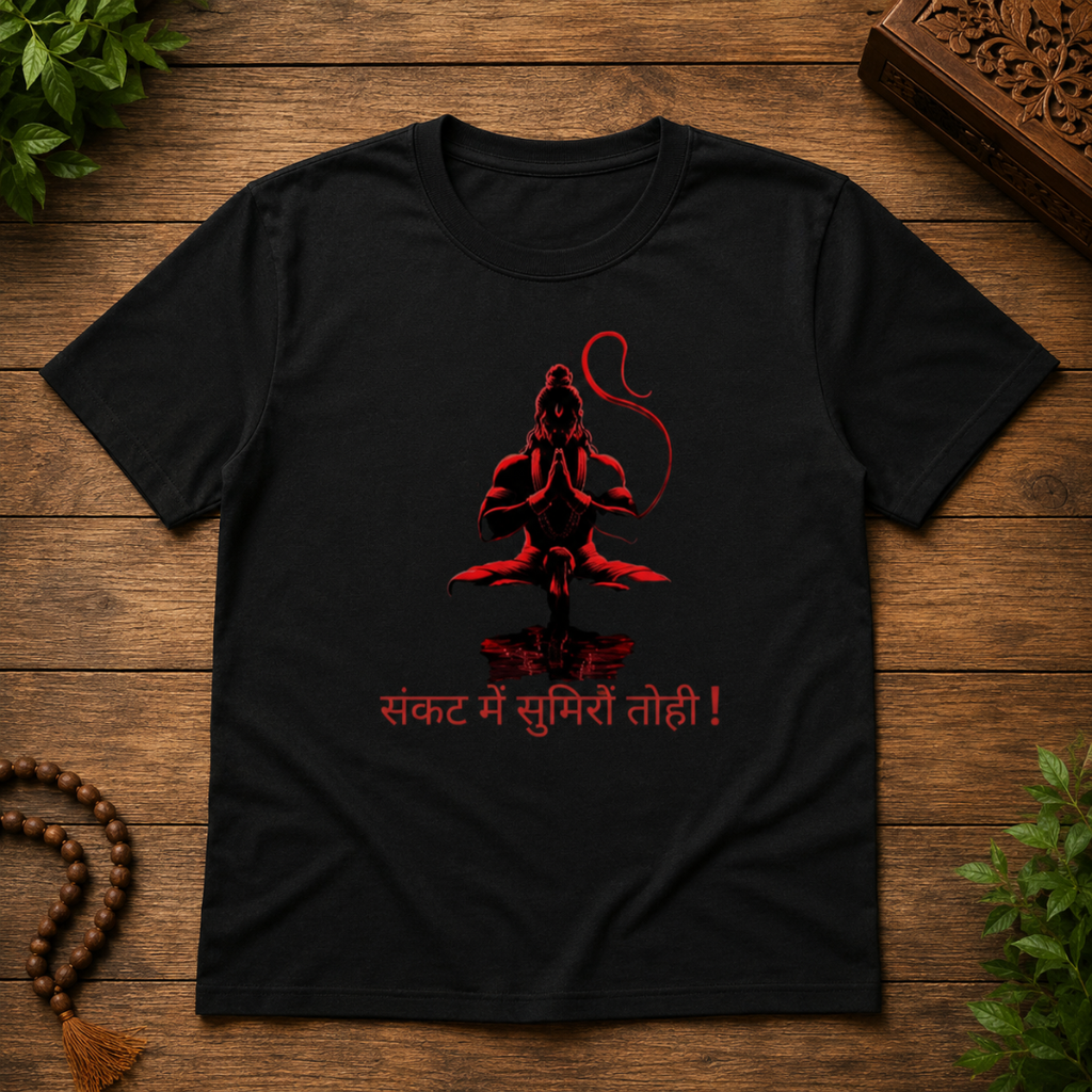"Sankat Mein Sumiro Tohi" Lord Hanuman Graphic T-Shirt