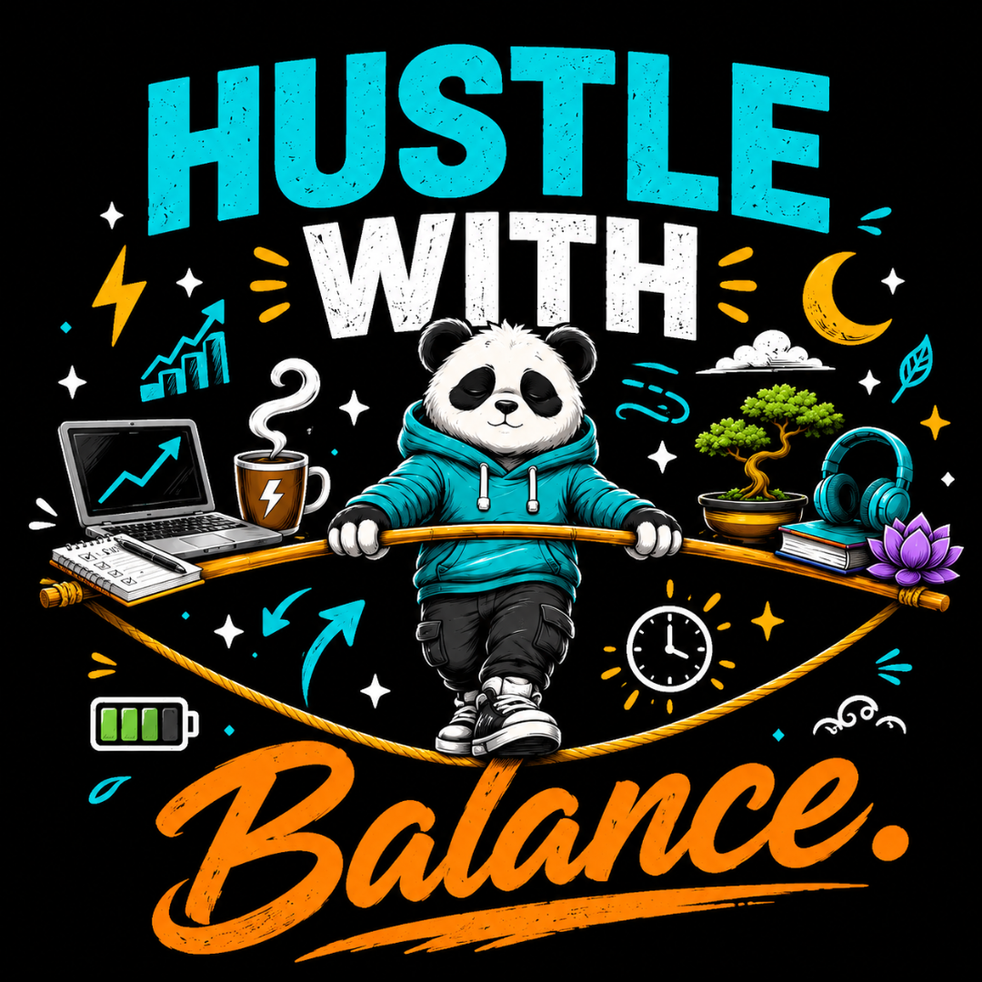 Hustle With Balance - Oversized Graphic T-Shirt