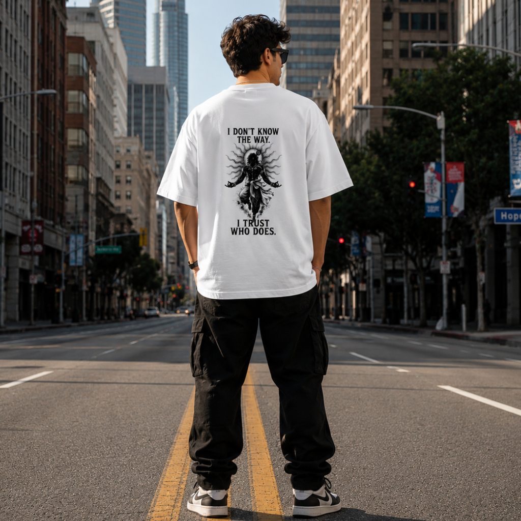 I Don’t Know The Way - I Trust Who Does | Oversized Graphic T-Shirt