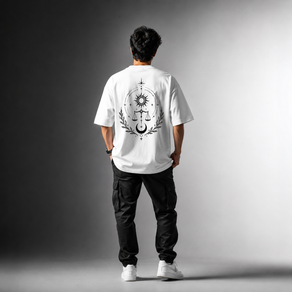 Balance Between Sun & Moon - Oversized Graphic T-Shirt