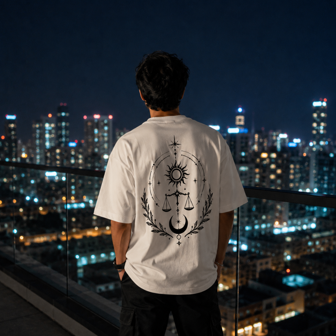 Balance Between Sun & Moon - Oversized Graphic T-Shirt
