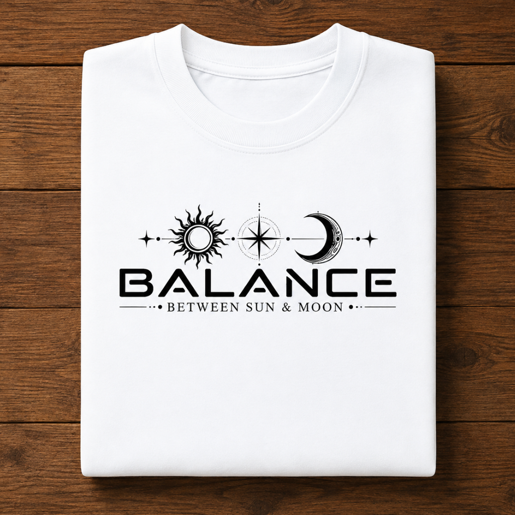 Balance Between Sun & Moon - Oversized Graphic T-Shirt