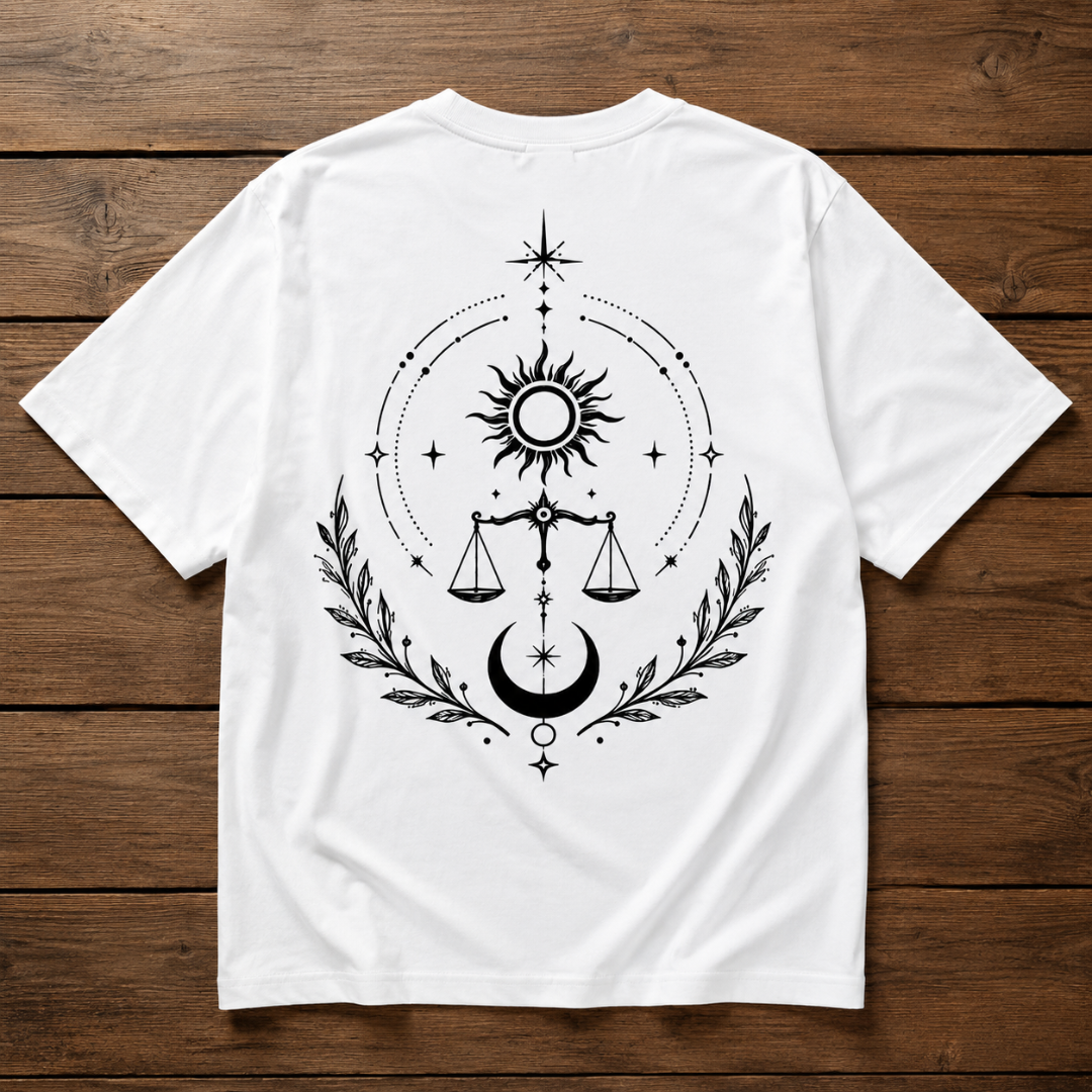 Balance Between Sun & Moon - Oversized Graphic T-Shirt