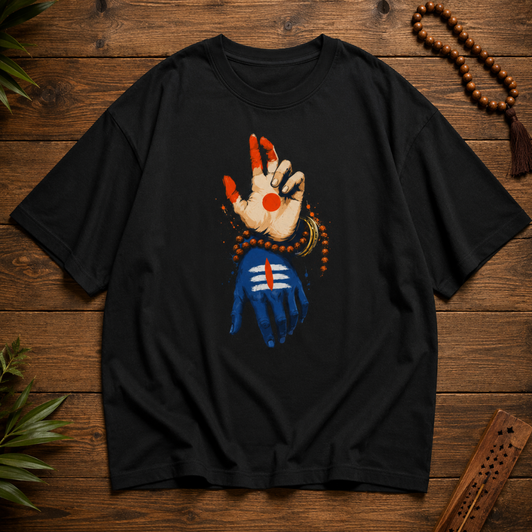 Abhaya Mudra - Unisex Oversized Graphic T-Shirt