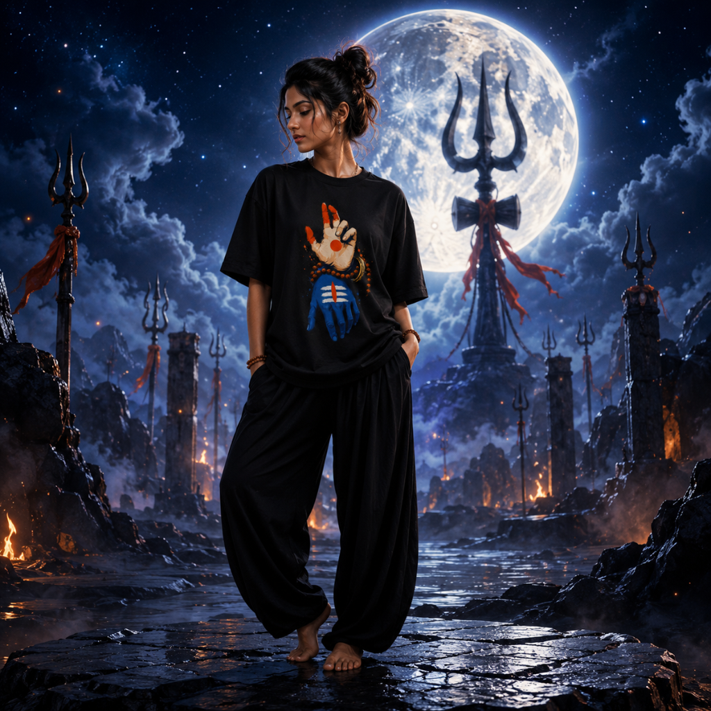 Abhaya Mudra - Unisex Oversized Graphic T-Shirt