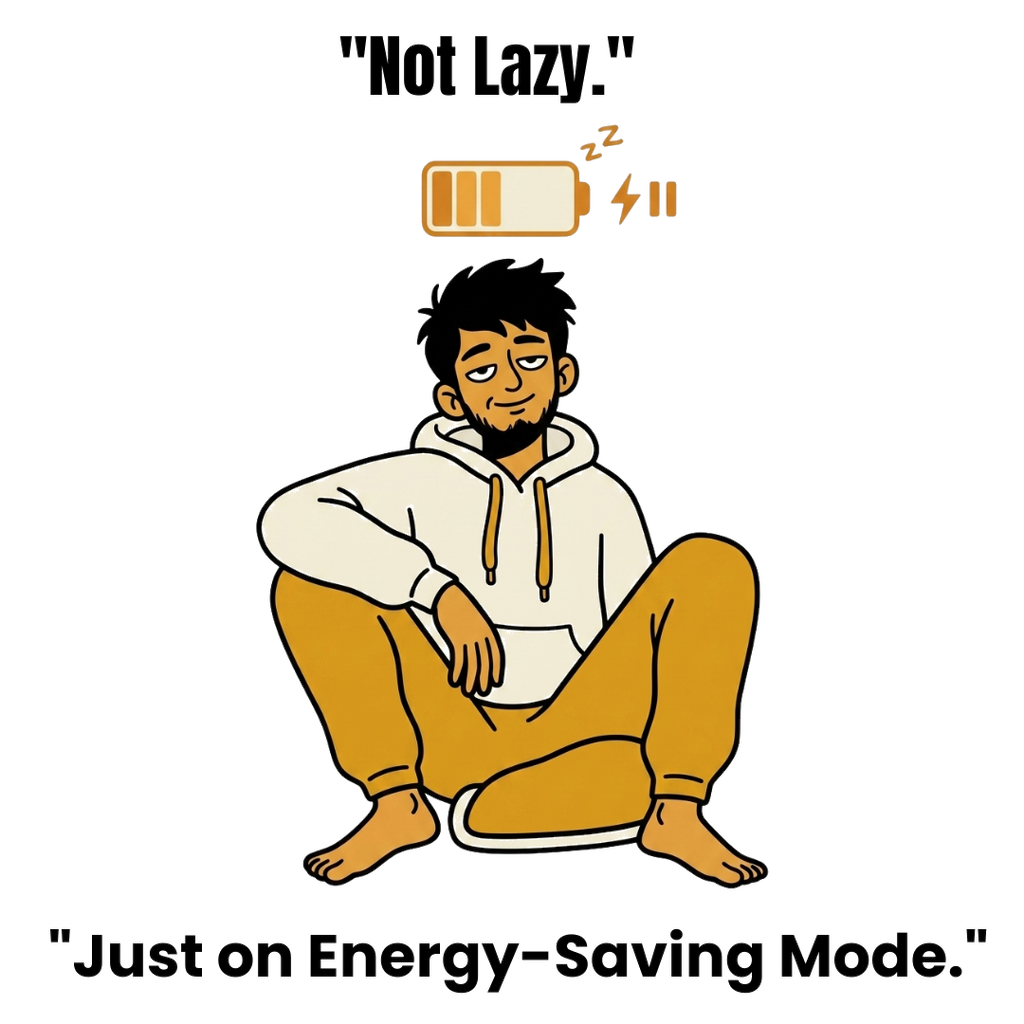 Funny "Not Lazy. Just on Energy-Saving Mode." graphic T-shirt