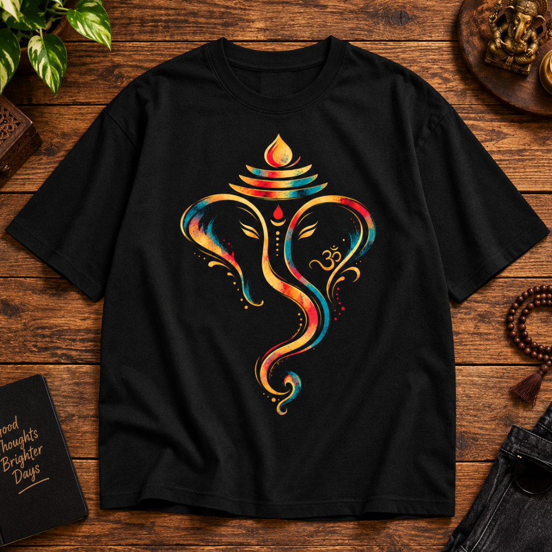 Divine Ganesha - Oversized Graphic T-Shirt