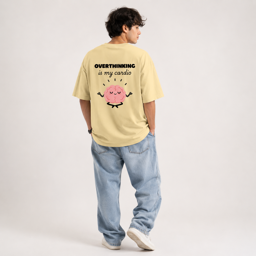 Overthinking Is My Cardio – Oversized Graphic T-Shirt