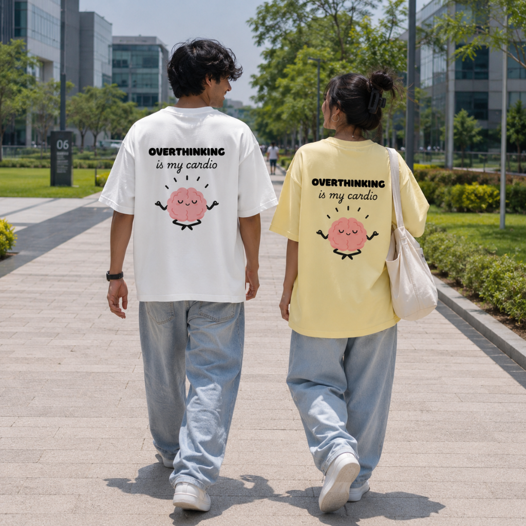 Overthinking Is My Cardio – Oversized Graphic T-Shirt