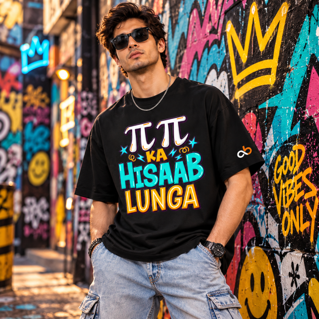 Hisaab Lunga - Oversized Graphic T-Shirt
