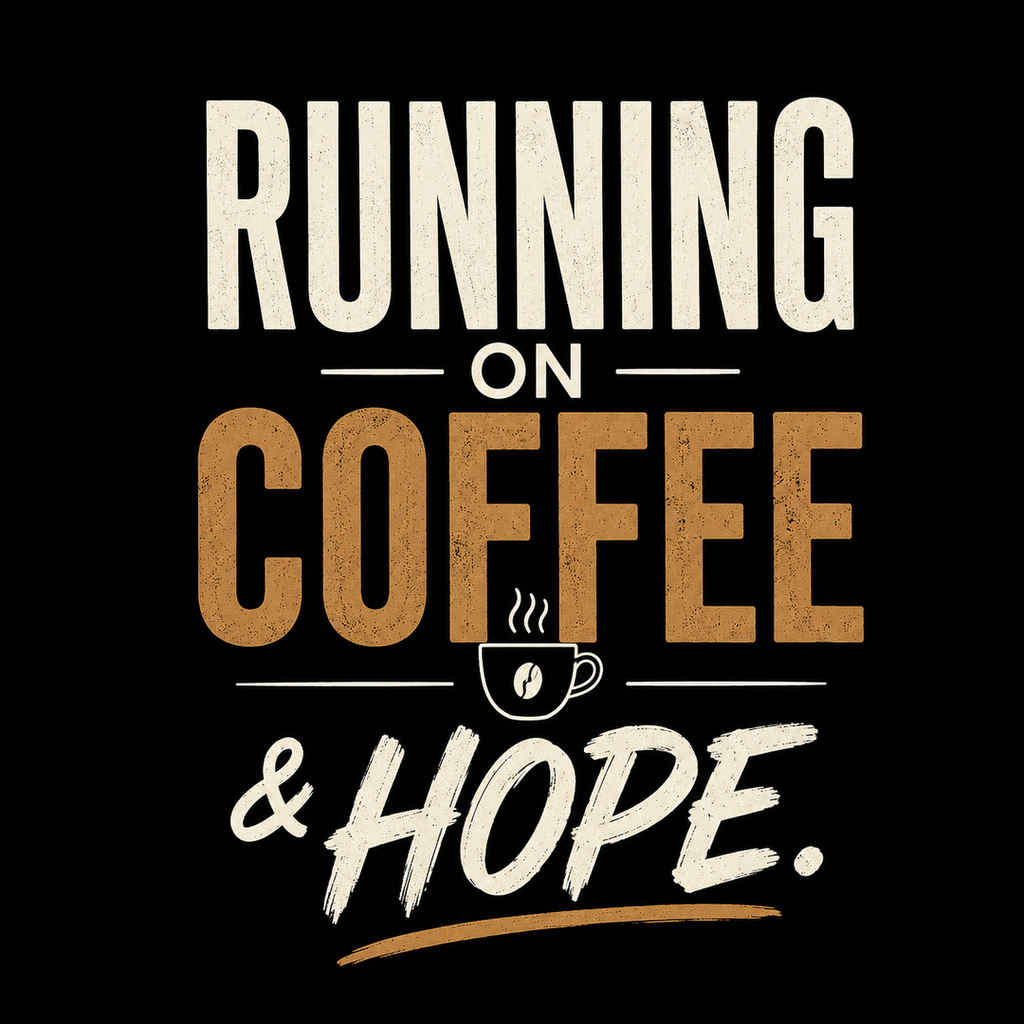 Running on Coffee & Hope - Oversized Graphic T-Shirt