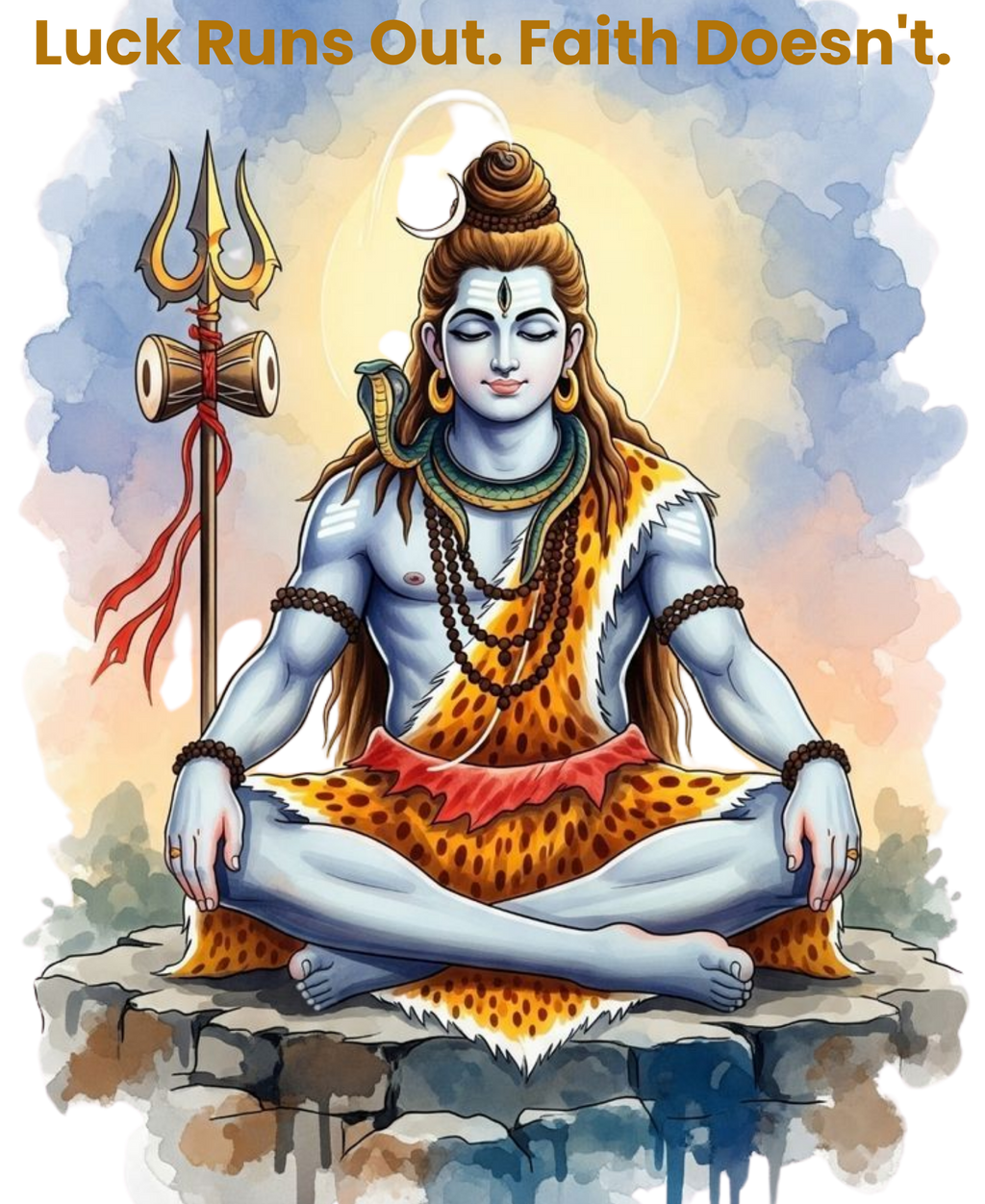 Lord Shiva Faith, Luck Runs Out, Faith Doesn't Graphic T-Shirt