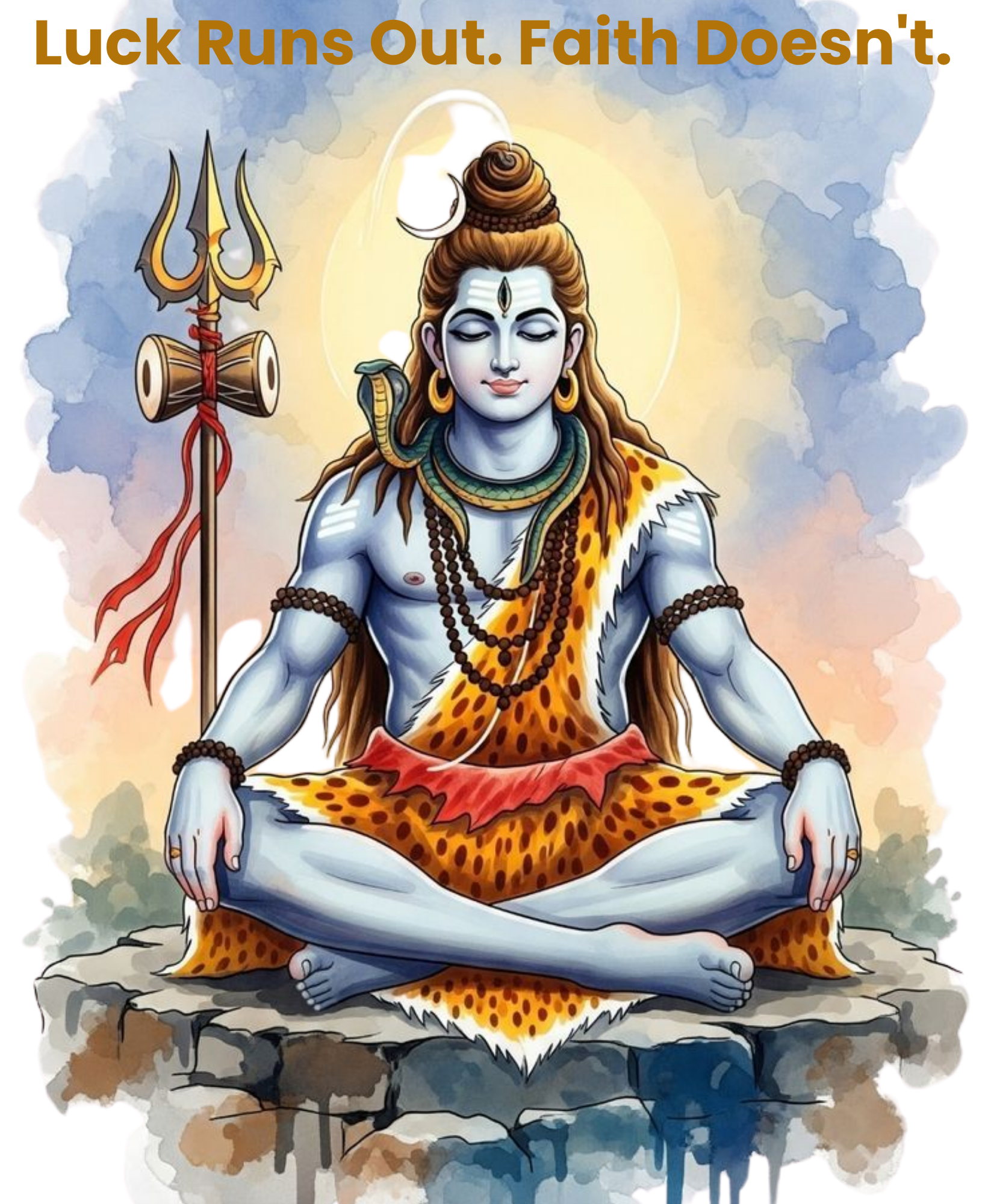 Lord Shiva Faith, Luck Runs Out, Faith Doesn't Graphic T-Shirt
