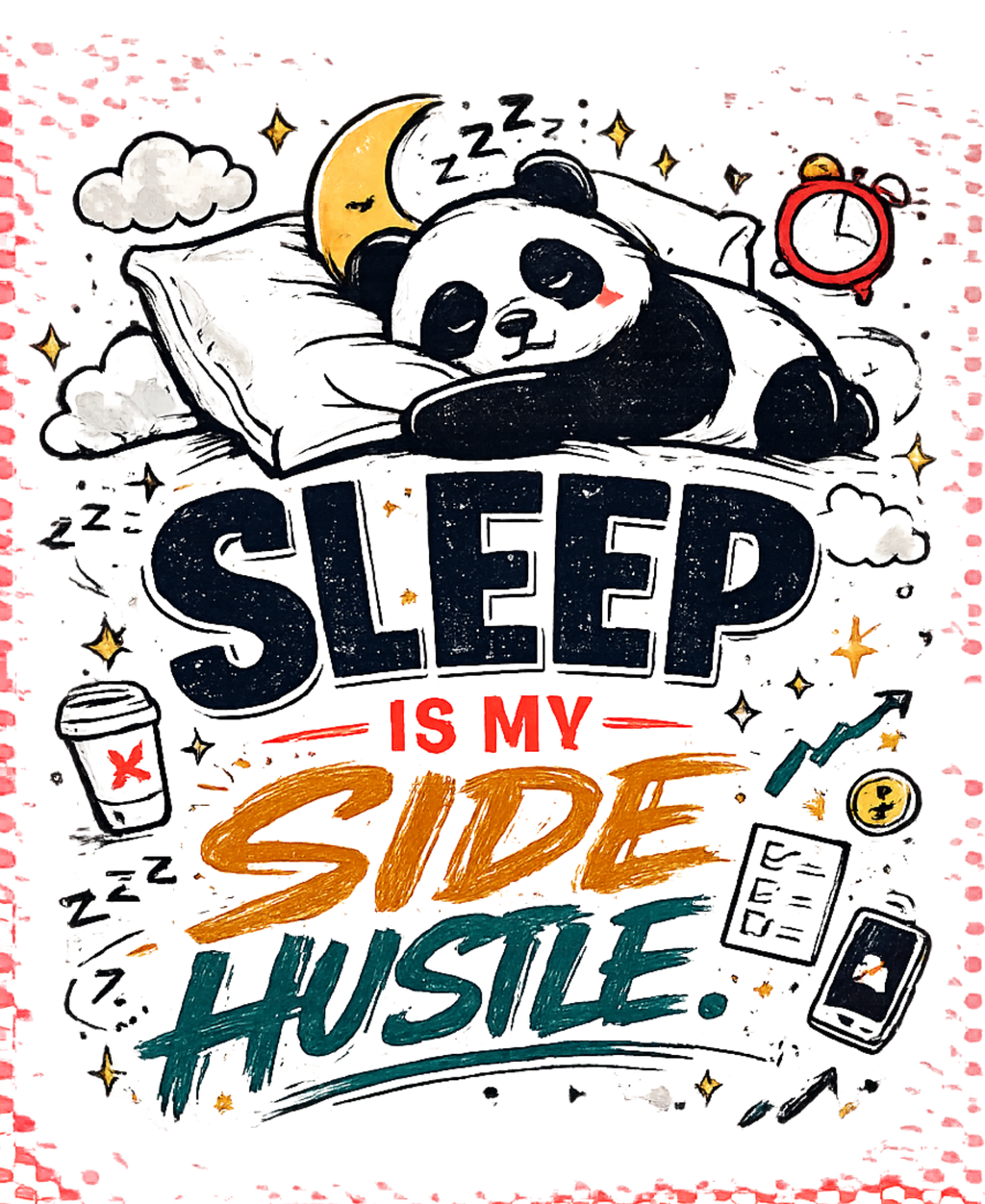 Sleep Is My Side Hustle - Oversized Graphic T-Shirt