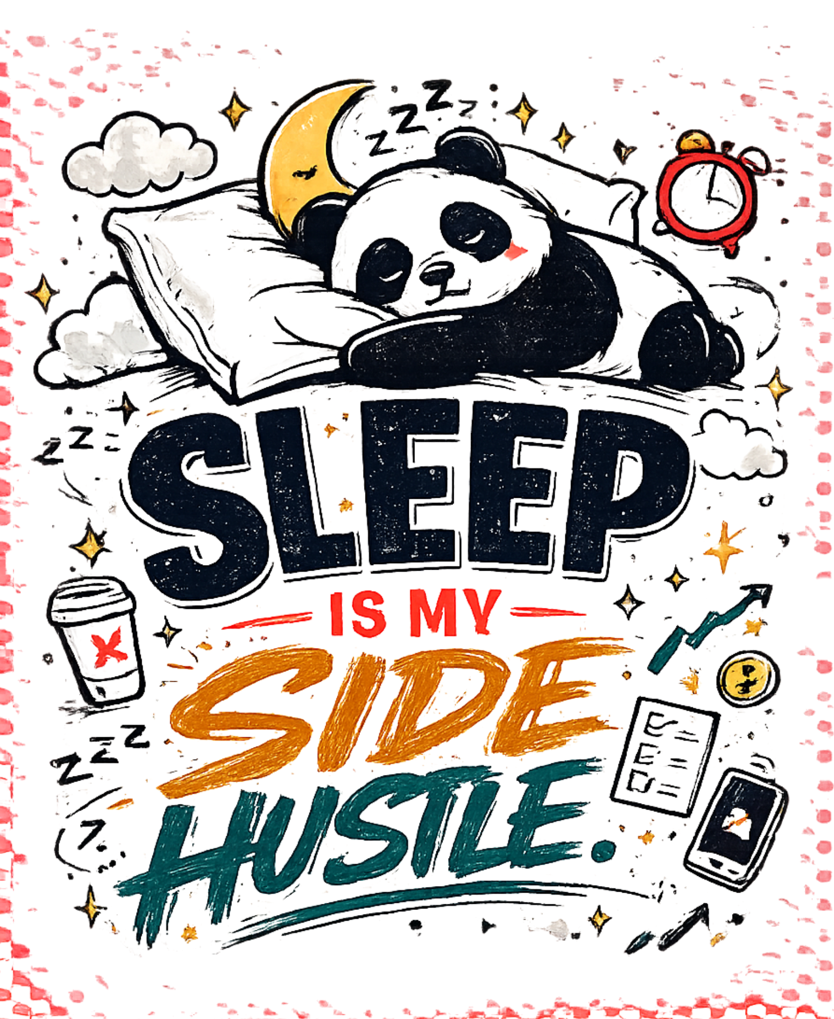 Sleep Is My Side Hustle - Oversized Graphic T-Shirt