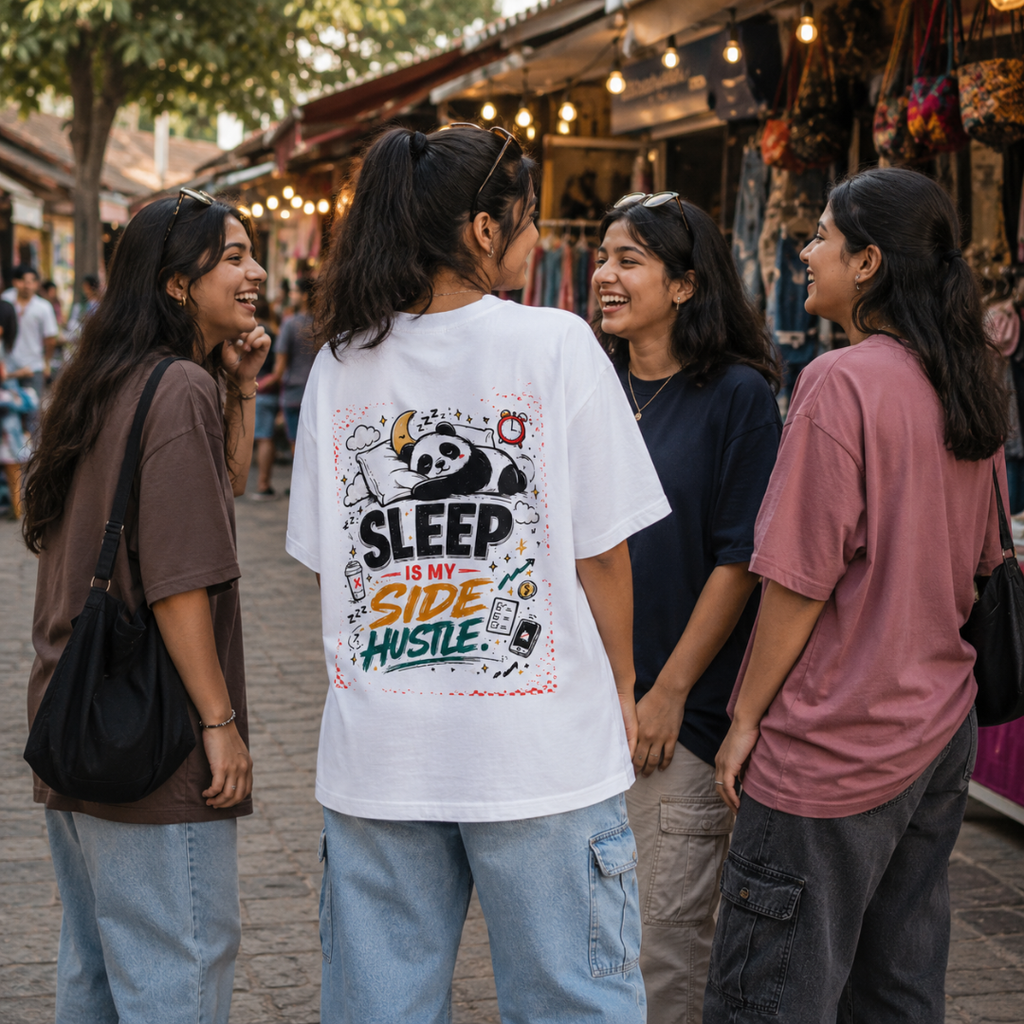 Sleep Is My Side Hustle - Oversized Graphic T-Shirt