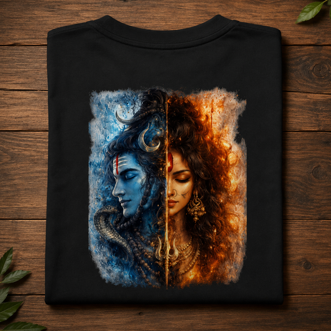 Ardhanarishvara - Unisex Oversized Graphic T-Shirt