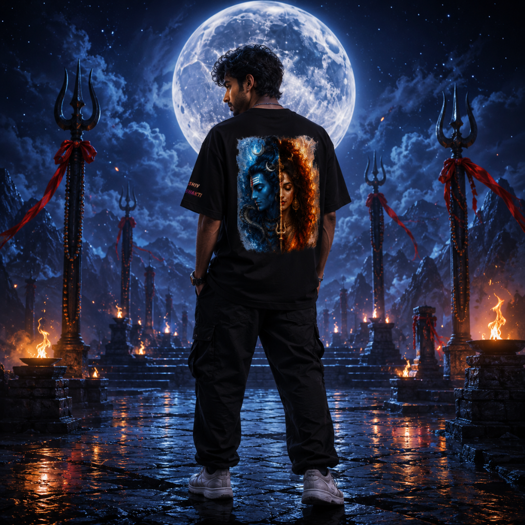 Ardhanarishvara - Unisex Oversized Graphic T-Shirt