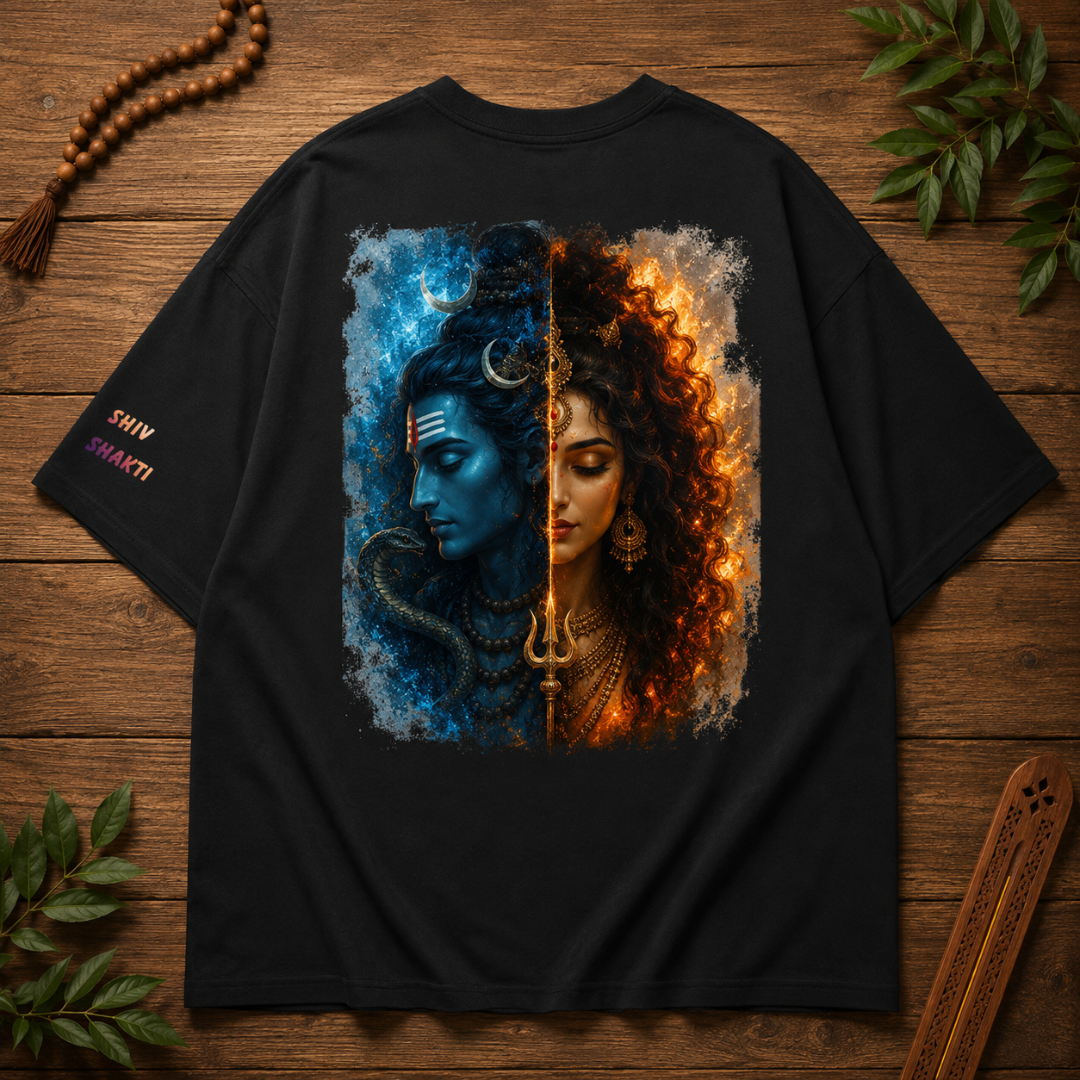 Ardhanarishvara - Unisex Oversized Graphic T-Shirt