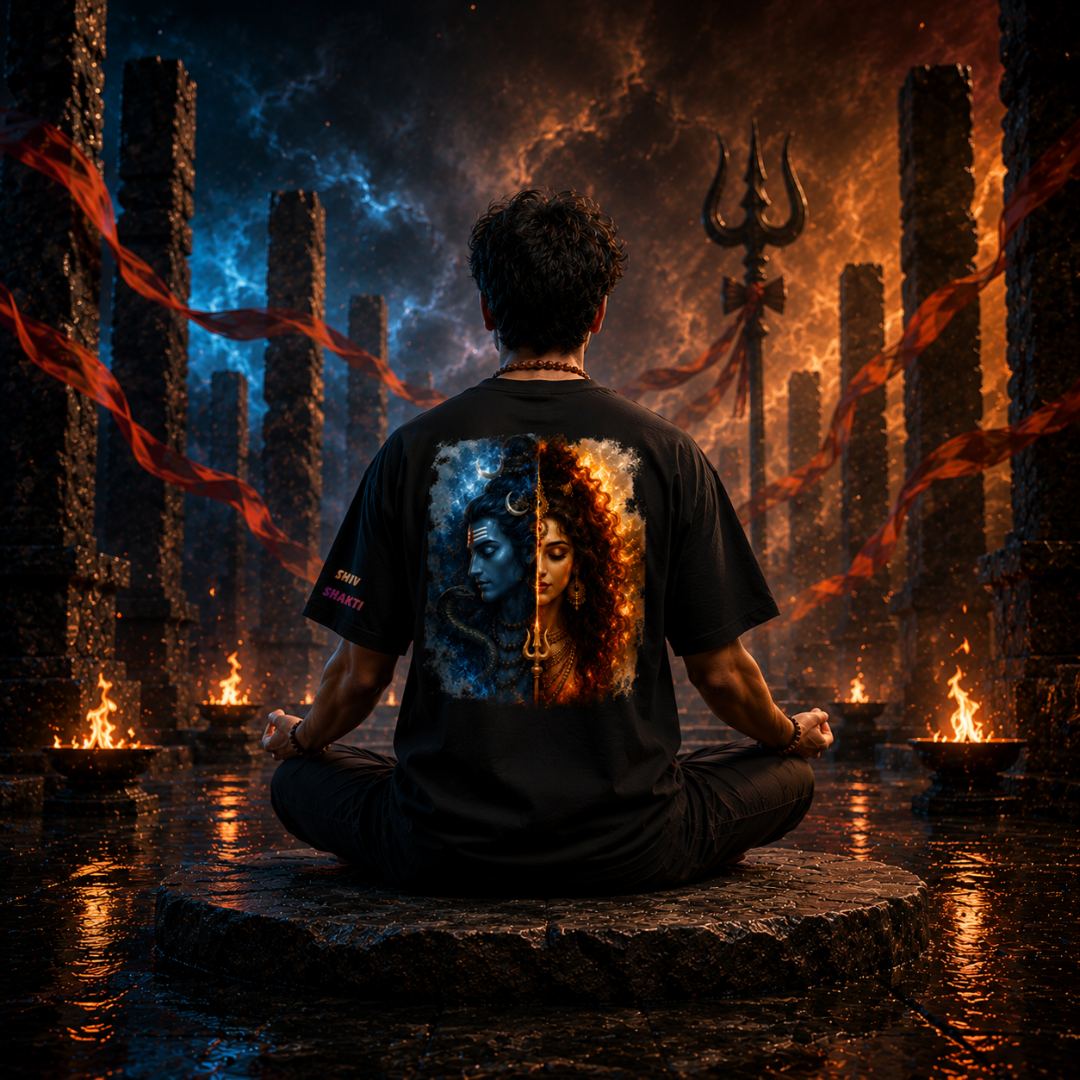 Ardhanarishvara - Unisex Oversized Graphic T-Shirt