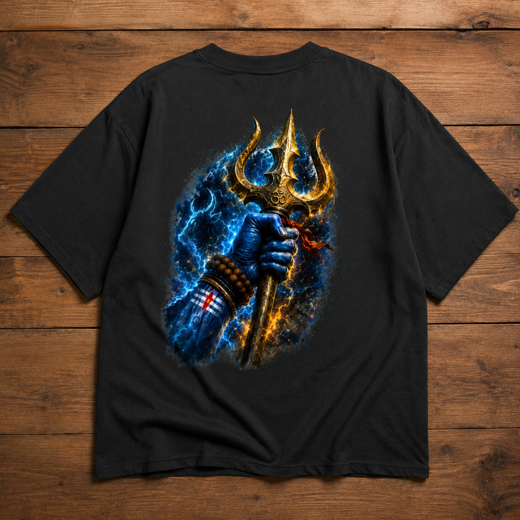 Divine Trident - Unisex Oversized Graphic T-Shirt