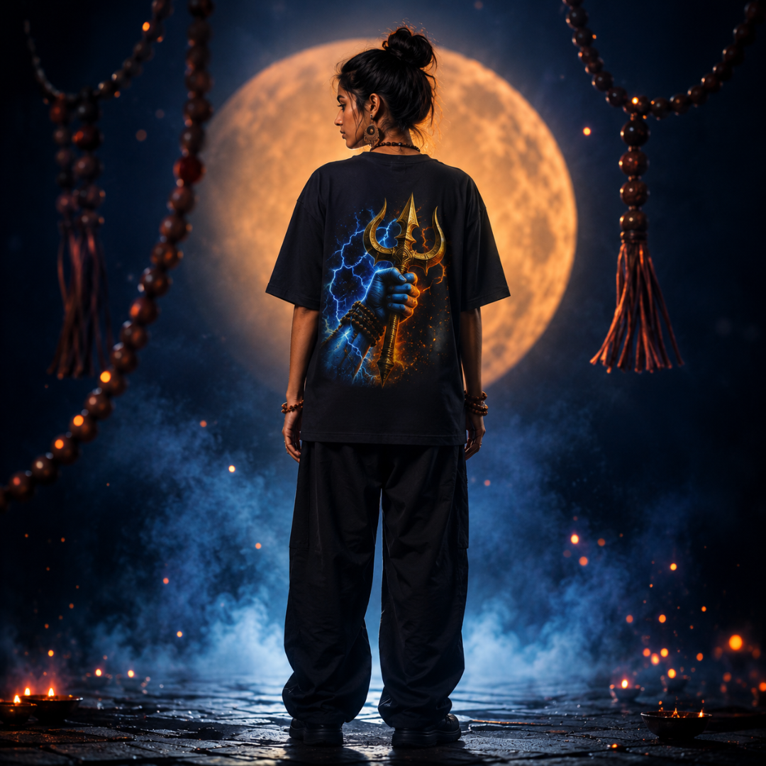 Divine Trident - Unisex Oversized Graphic T-Shirt
