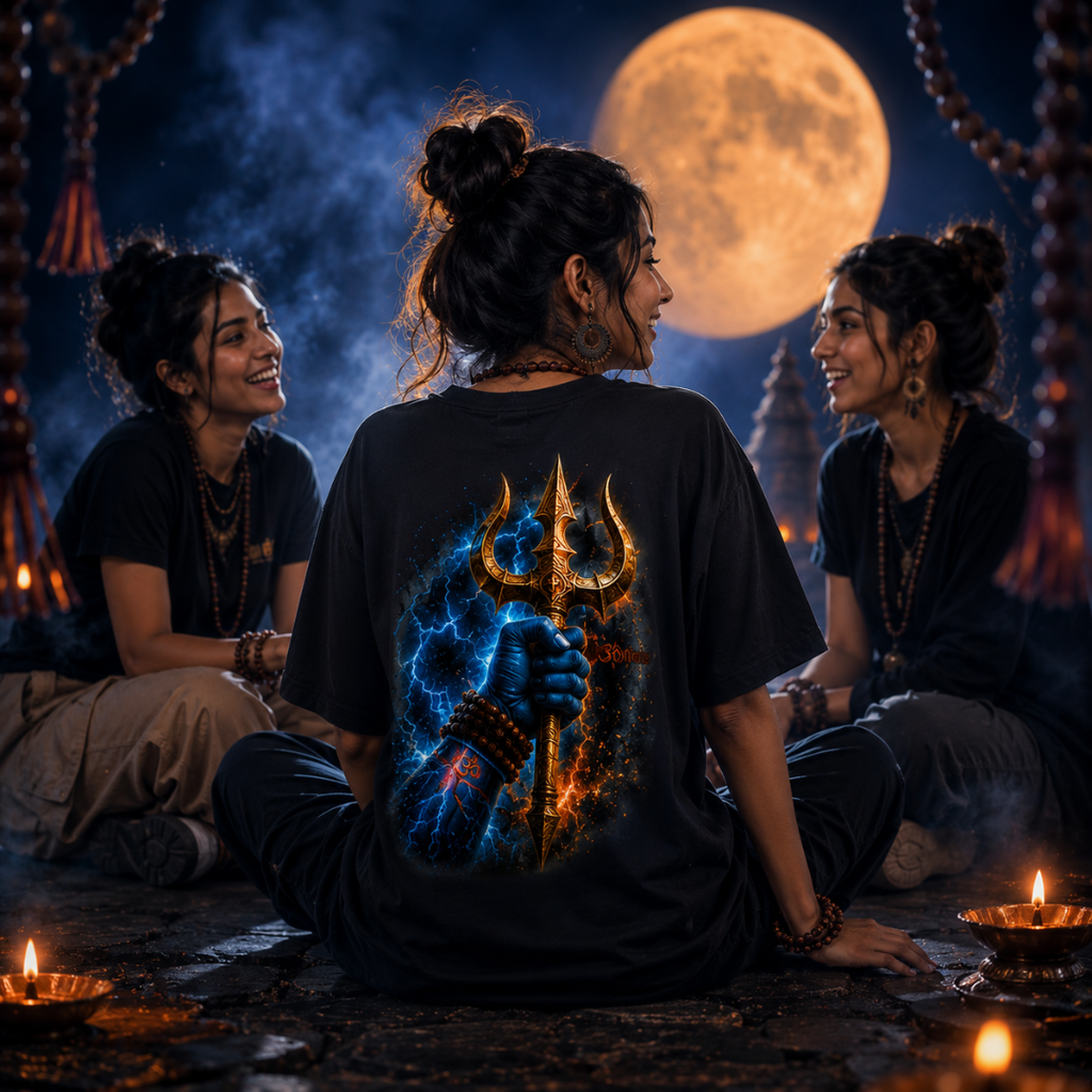 Divine Trident - Unisex Oversized Graphic T-Shirt
