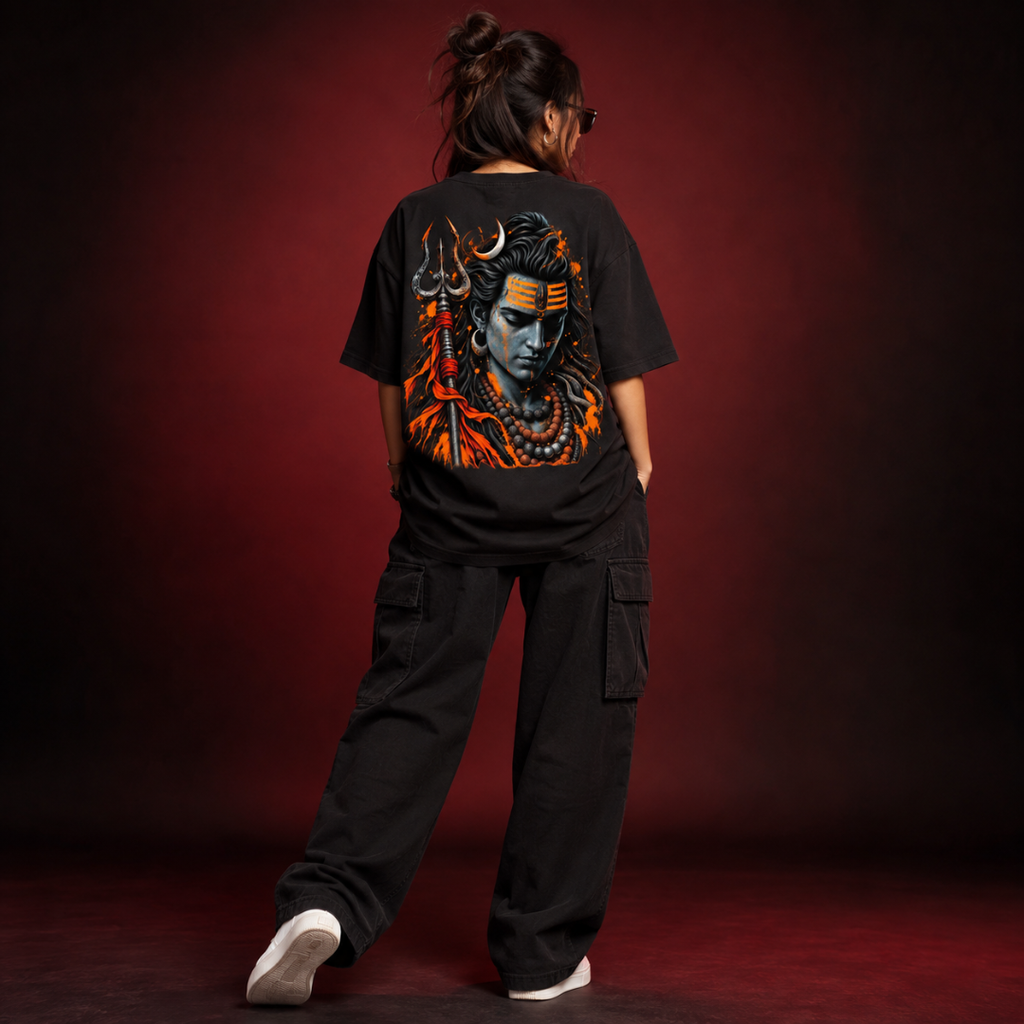 Rudra Flame - Oversized Graphic T-Shirt